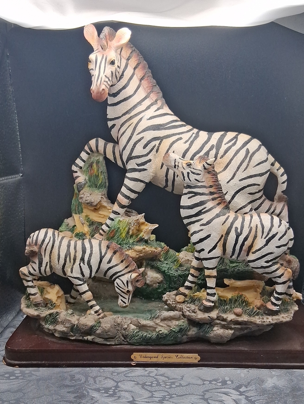 Zebra Family Resin Sculpture-Home Art Piece
